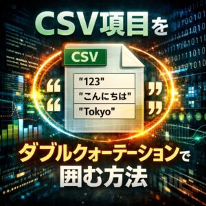CSVファイルの項目をダブルクォーテーションで囲む方法 CSVファイルの項目をダブルクォーテーションで囲む方法