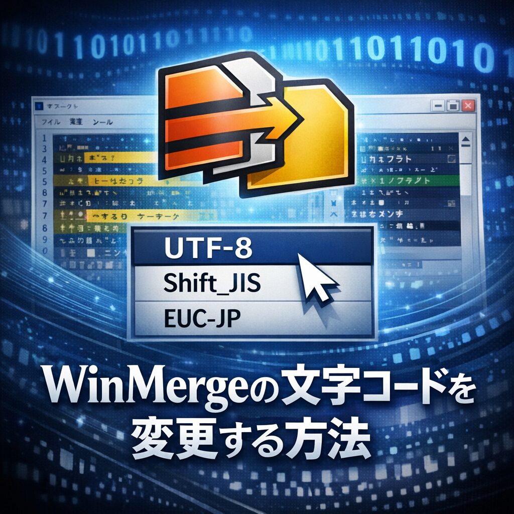 WinMergeの文字コードを変更する方法