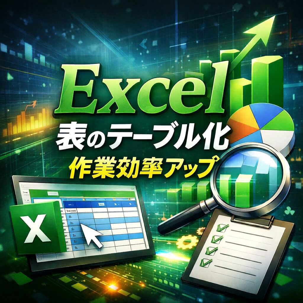 Excel：作成した表をテーブル化して作業効率化する方法