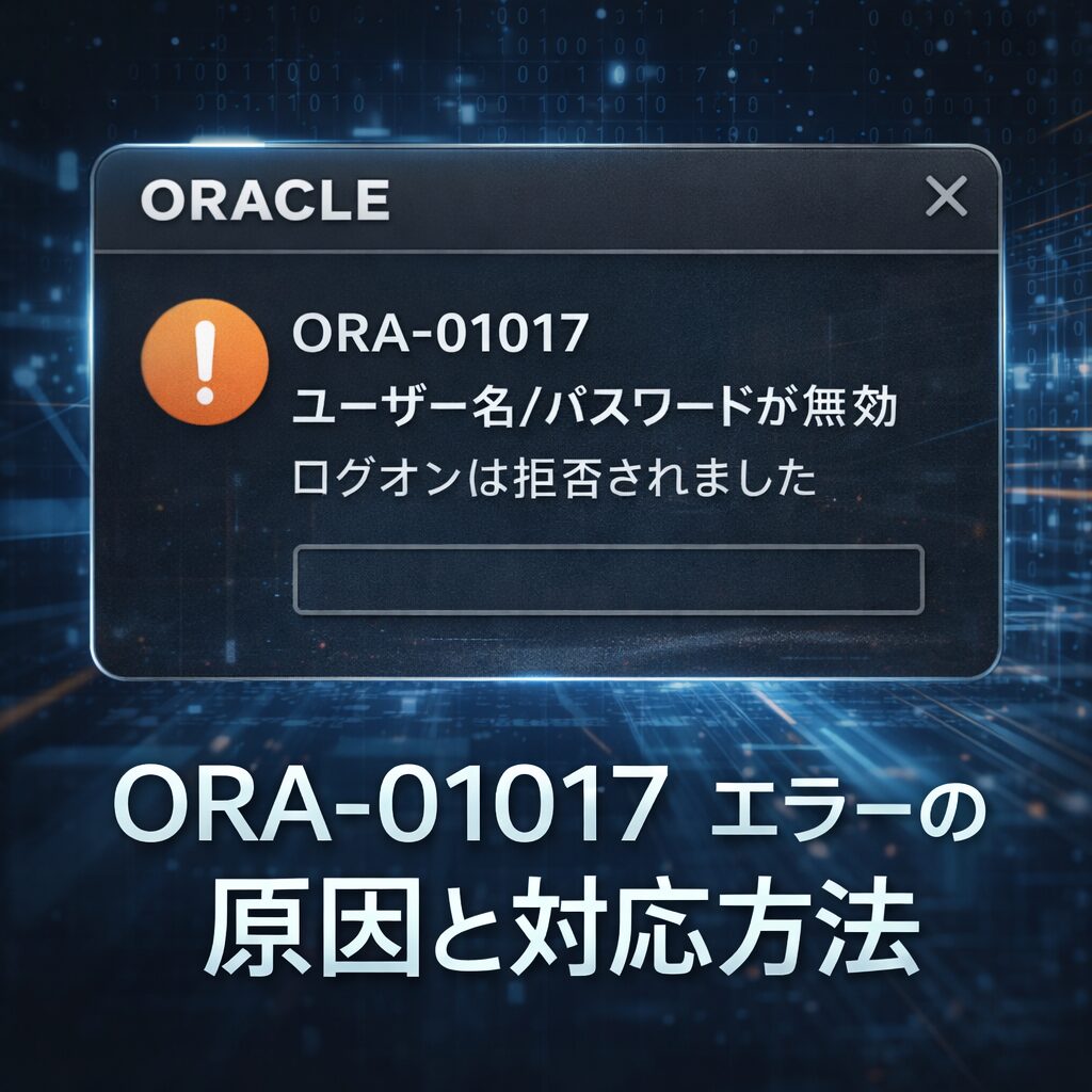 ORA-01017_ユーザー名／パスワードが無効です。ログオンは拒否されました。ユーザー名を入力してください。