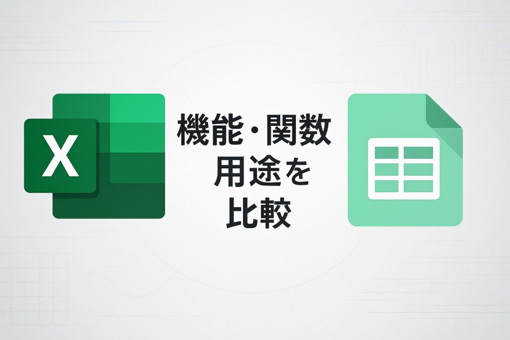 Excel vs Googleスプレッドシート 機能・関数 用途を比較
