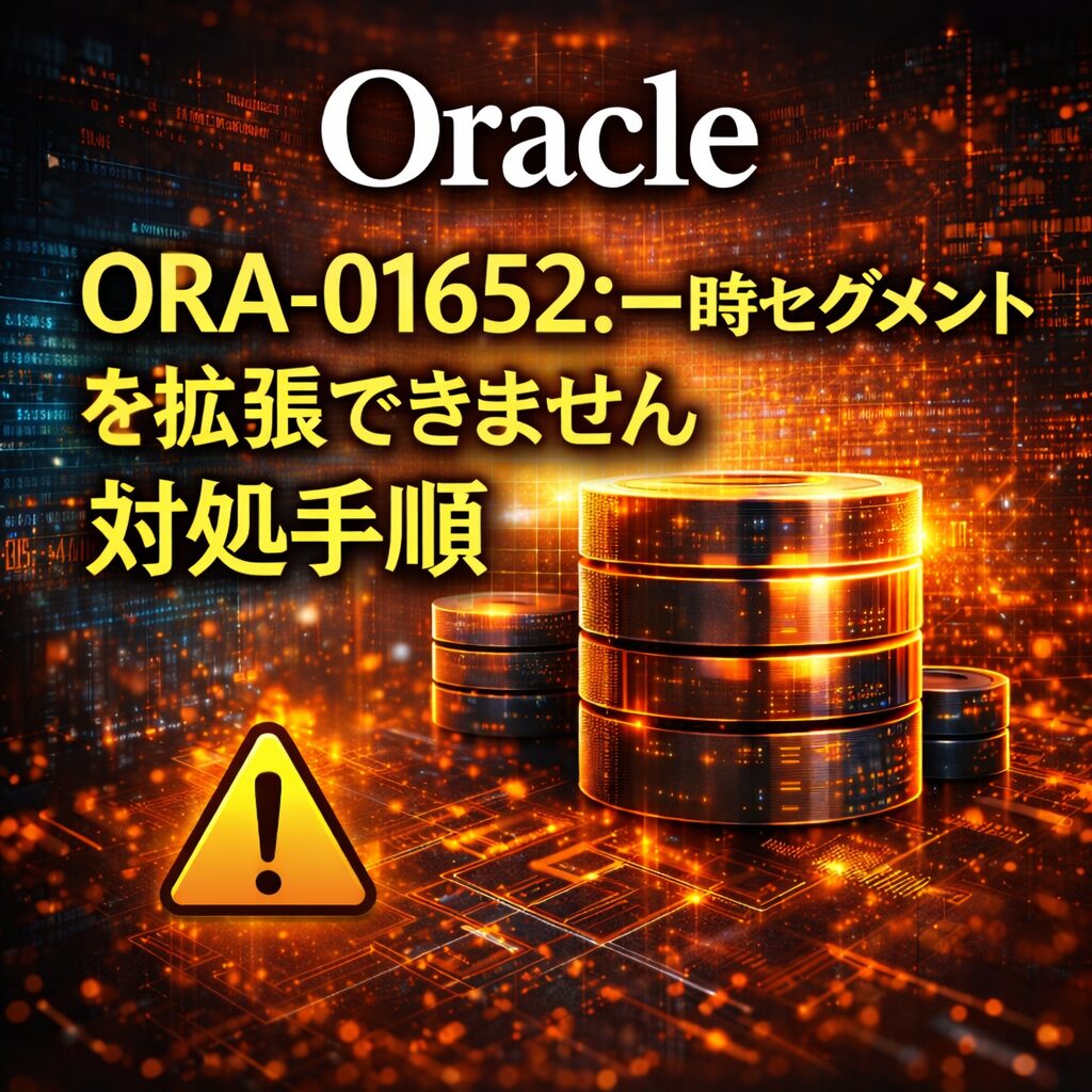 Oracle「ORA-01652： 一時セグメントを拡張できません」対処手順