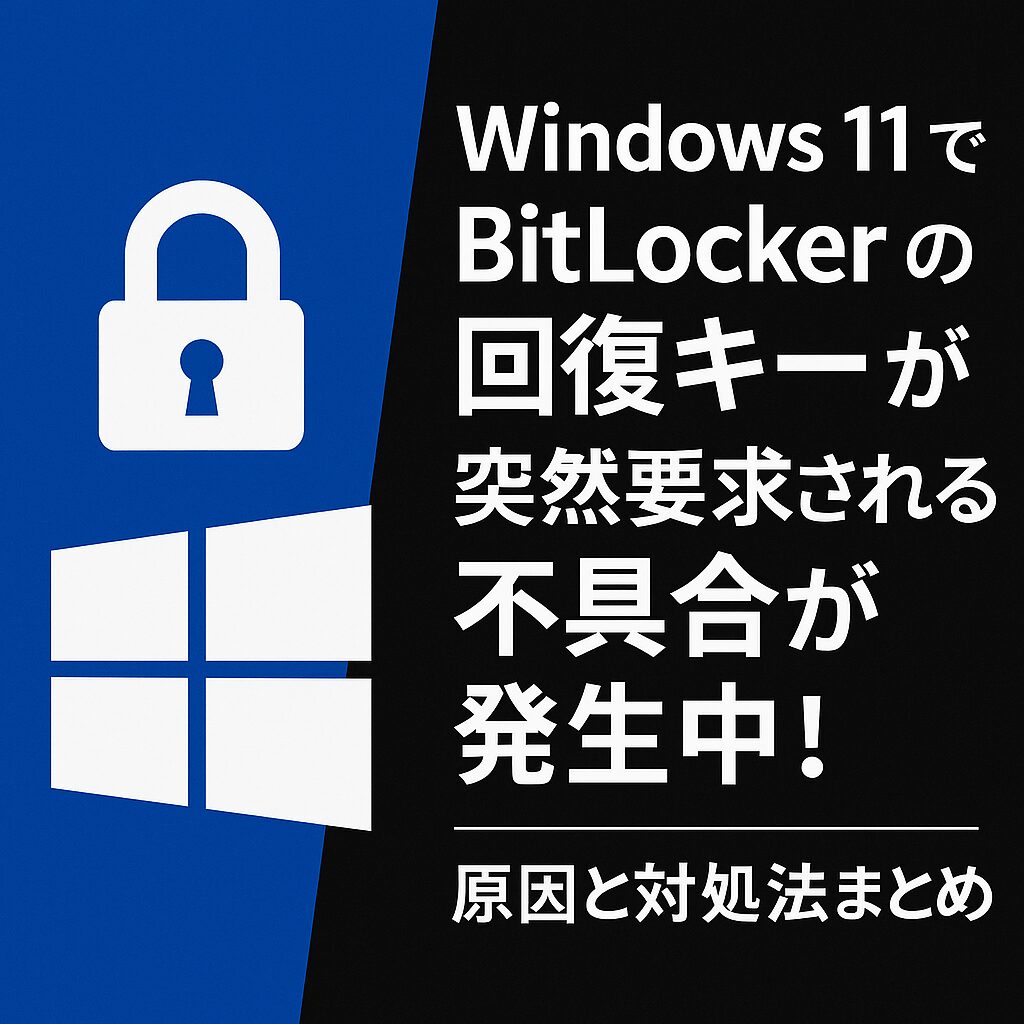 Windows 11でBitLockerの回復キーが突然要求される不具合が発生中！原因と対処法まとめ