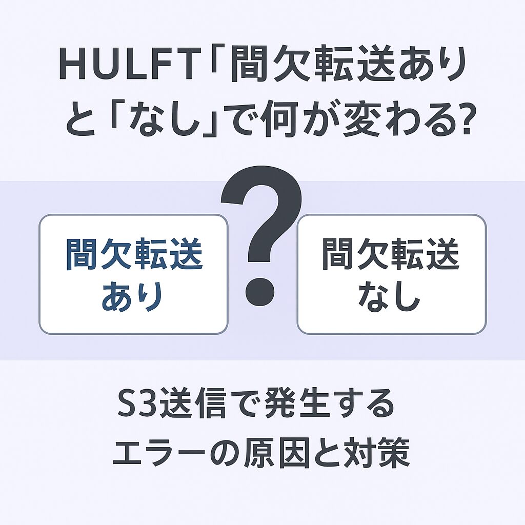 HULFT「間欠転送あり」と「なし」で何が変わる？S3送信で発生するエラーの原因と対策
