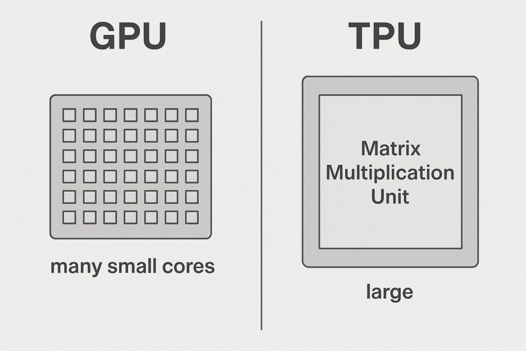 構造比較図(GPU vs TPU)