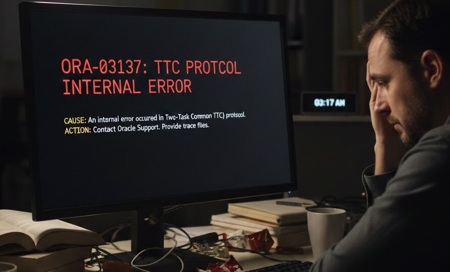 ORA-03137:TTCプロトコル内部エラー