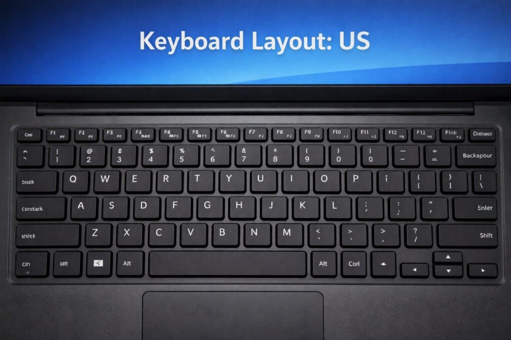 USキーボードのクローズアップ