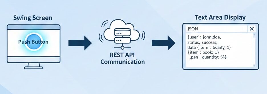Java:Swing画面からREST APIを呼び出すサンプル構成図