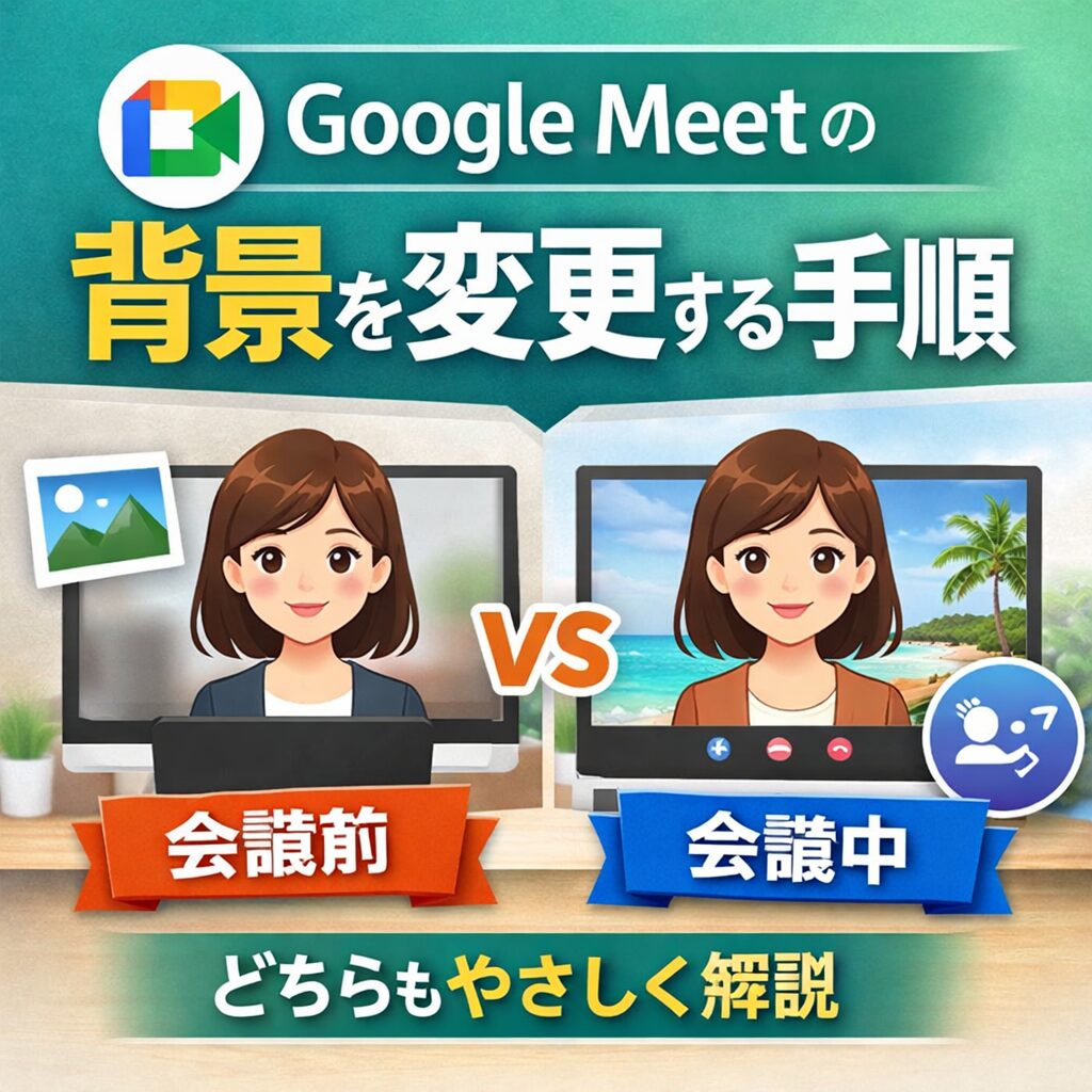 Google Meetの背景を変更する手順｜会議前・会議中どちらも解説