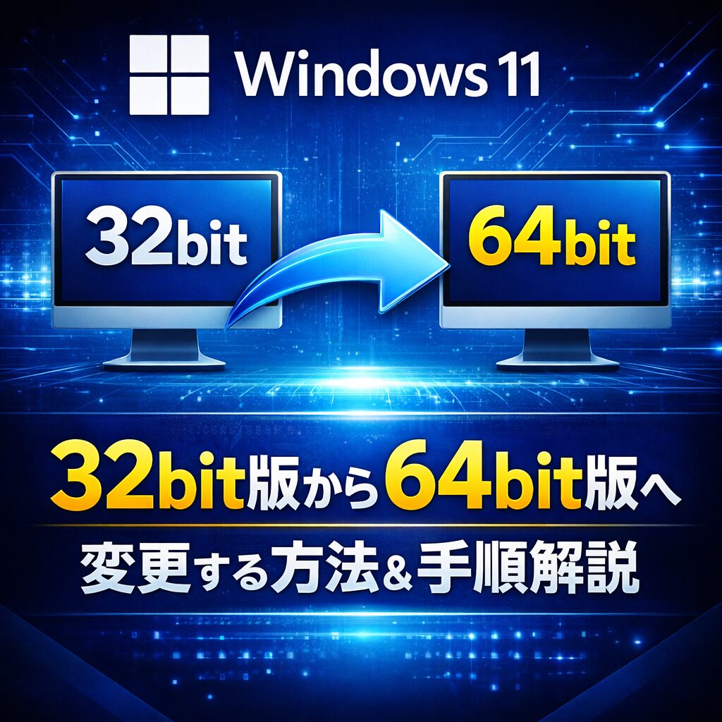 Windows 11の32bit版から64bit版へ変更する方法｜注意点と手順まとめ