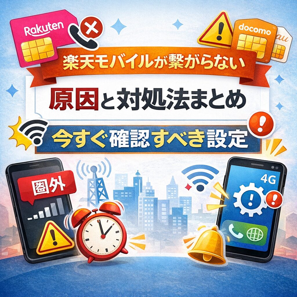 楽天モバイルが繋がらない 原因と対処法まとめ｜今すぐ確認すべき設定