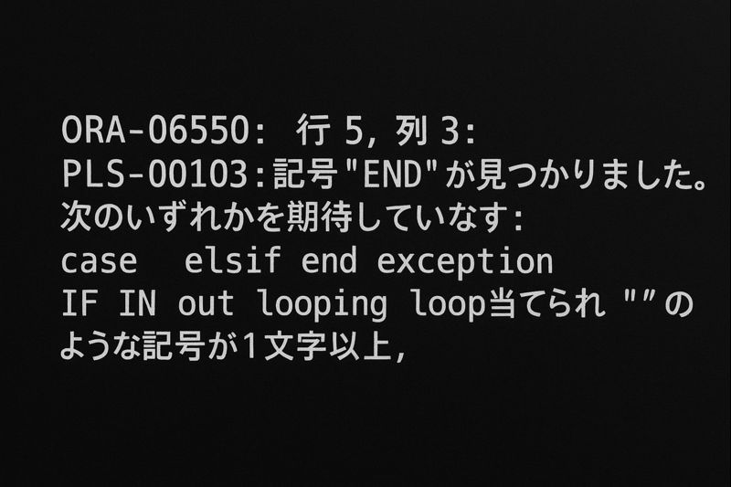 ORA-06550 : PL/SQL コンパイルエラー