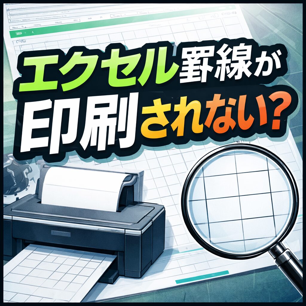 Excel：罫線が印刷されない／画面では見えるのに出ない時の原因と対策
