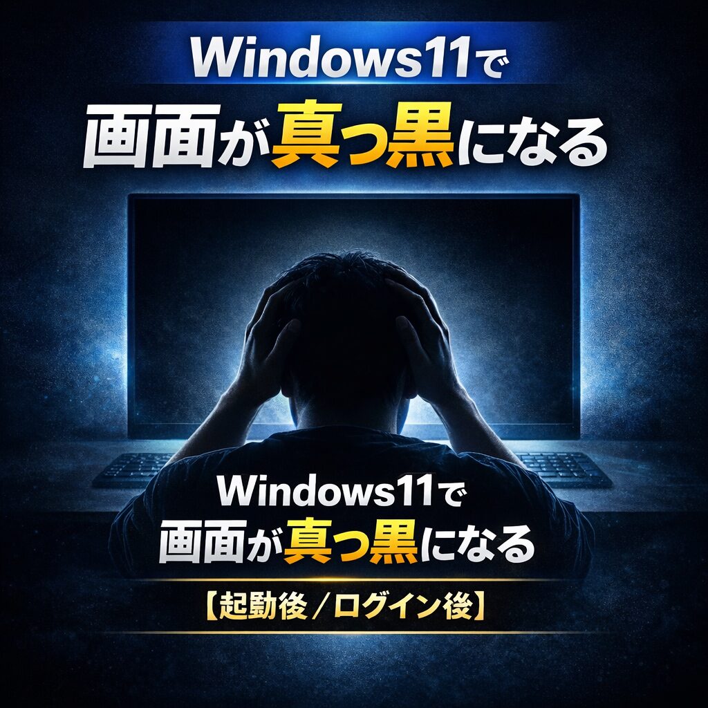 Windows11で画面が真っ黒になる