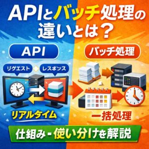 APIとバッチ処理の違いとは?仕組み・使い分けをわかりやすく解説 APIとバッチ処理の違いとは?仕組み・使い分けをわかりやすく解説
