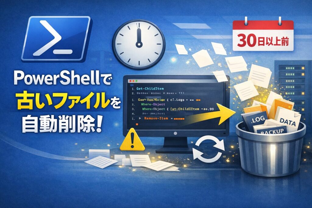 PowerShellで一定期間前のファイルを自動削除
