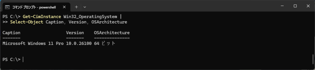 PowerShell_OS情報を取得する