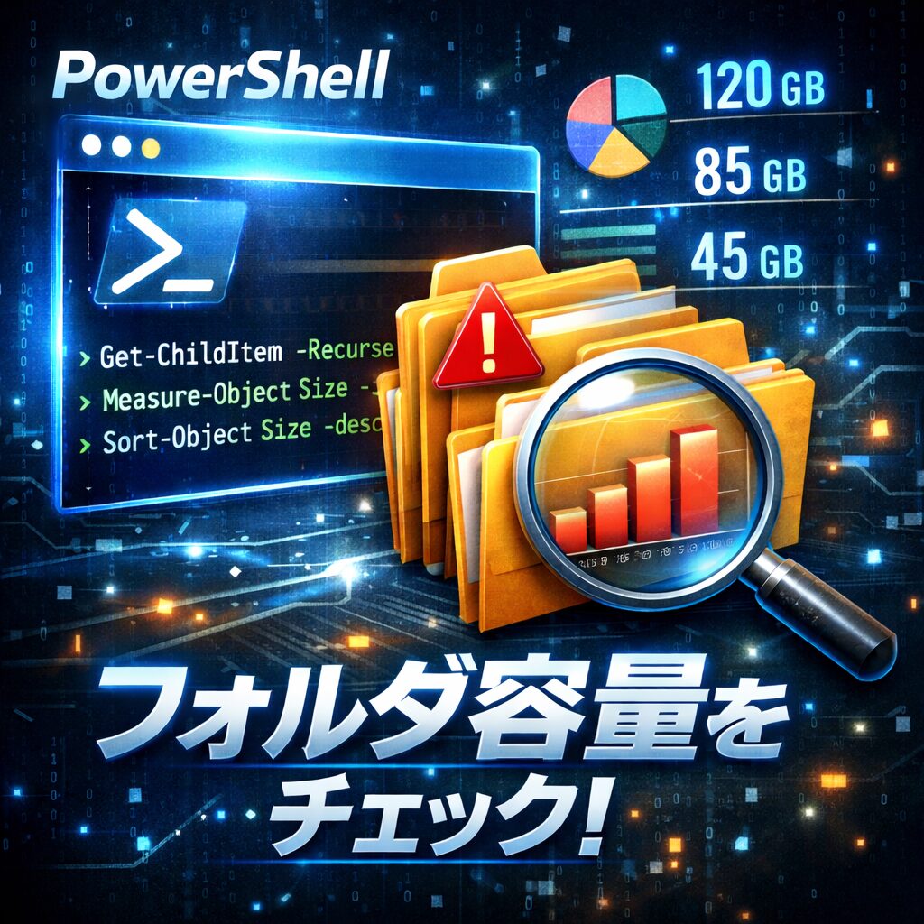 PowerShellで容量を圧迫しているフォルダを特定する方法