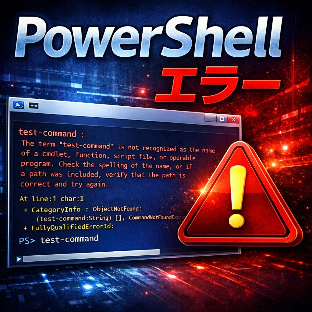 PowerShell_コマンドレット、関数、スクリプト ファイルとして認識されません。原因と対処法