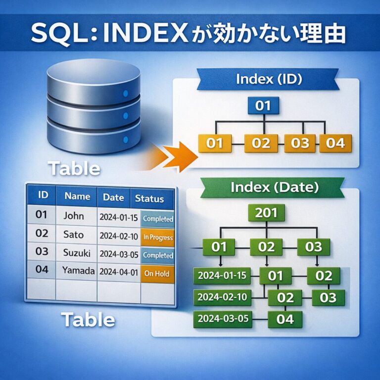 SQL：INDEXが効かない理由 &ndash; LIKE検索・関数使用・暗黙的変換に注意