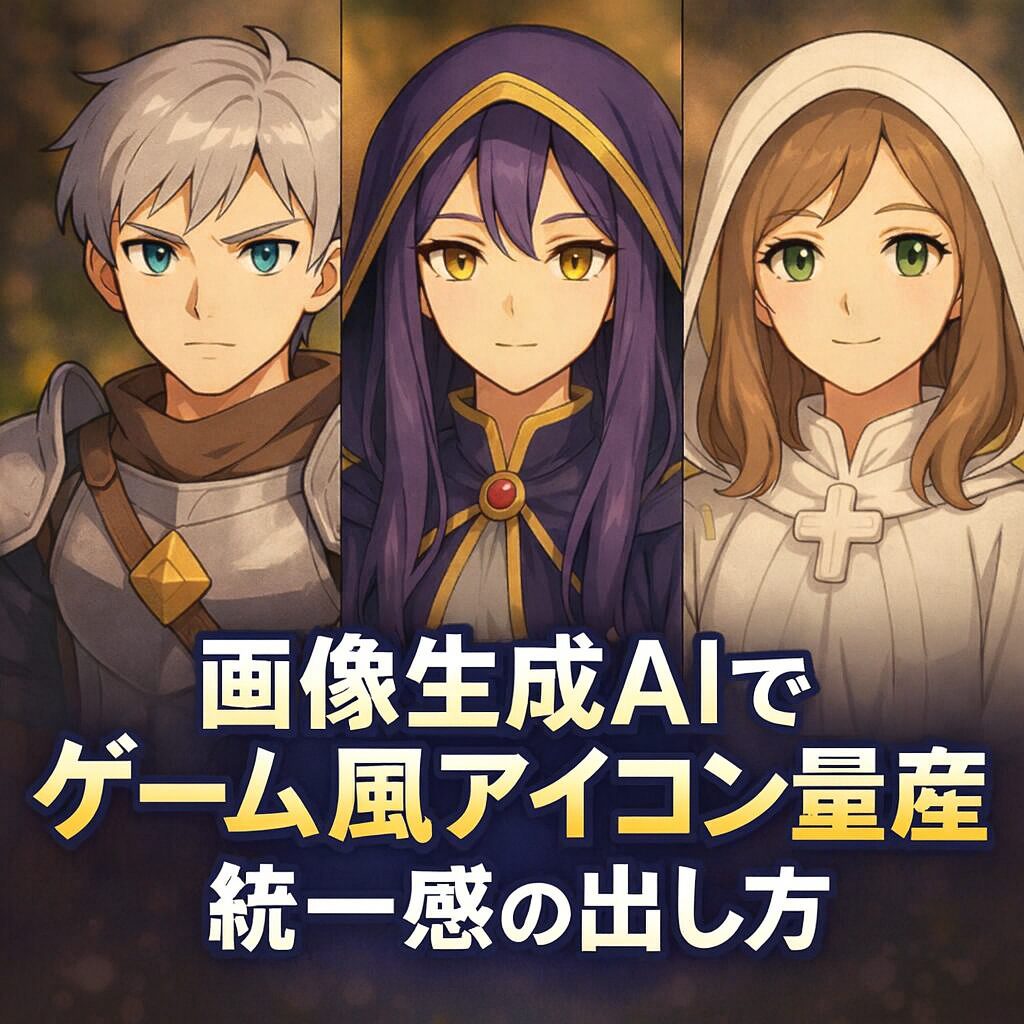 画像生成AIでゲーム風アイコンを量産する方法｜統一感を出すコツ