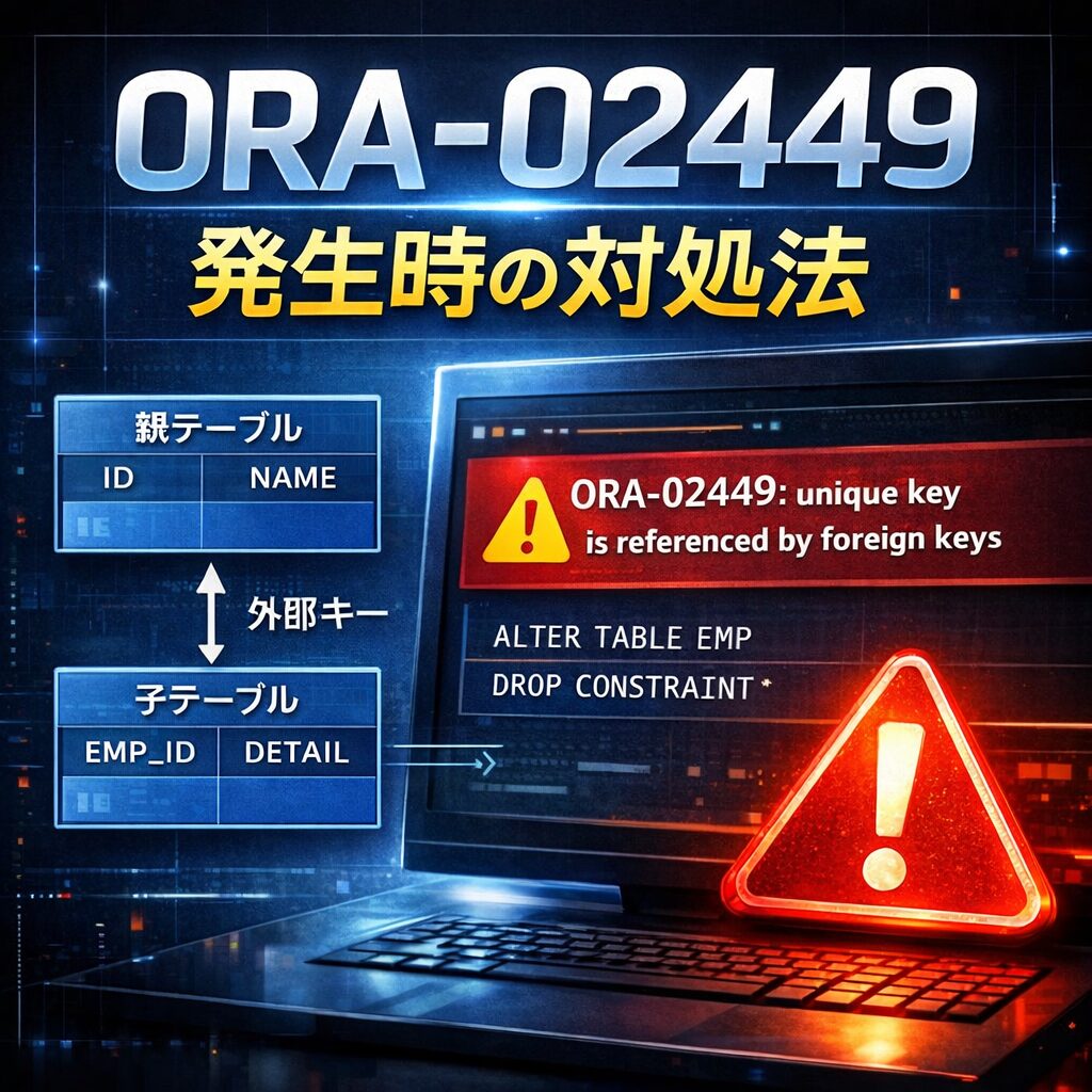 ORA-02449 発生時の対処法｜外部キー制約を確認・削除する手順