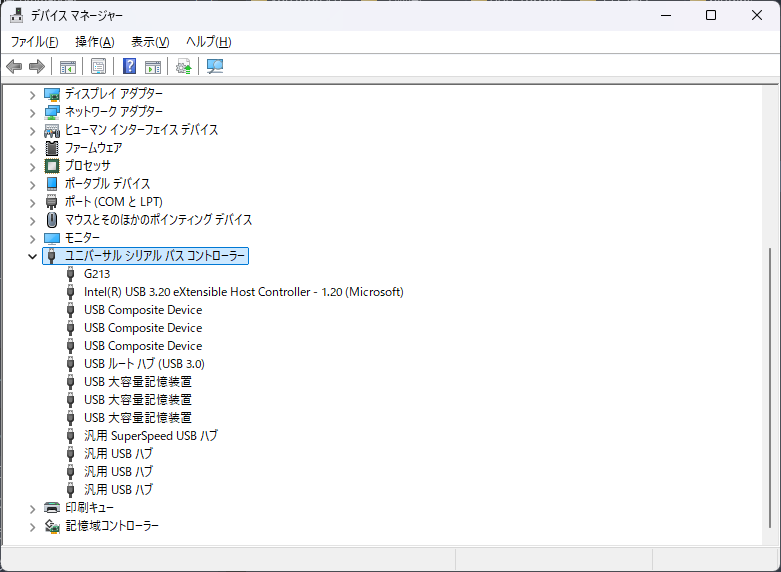Windows11_ユニバーサル シリアル バス コントローラー