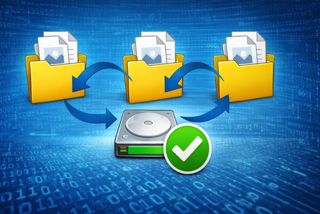 重複ファイルが複数フォルダに存在している構成図