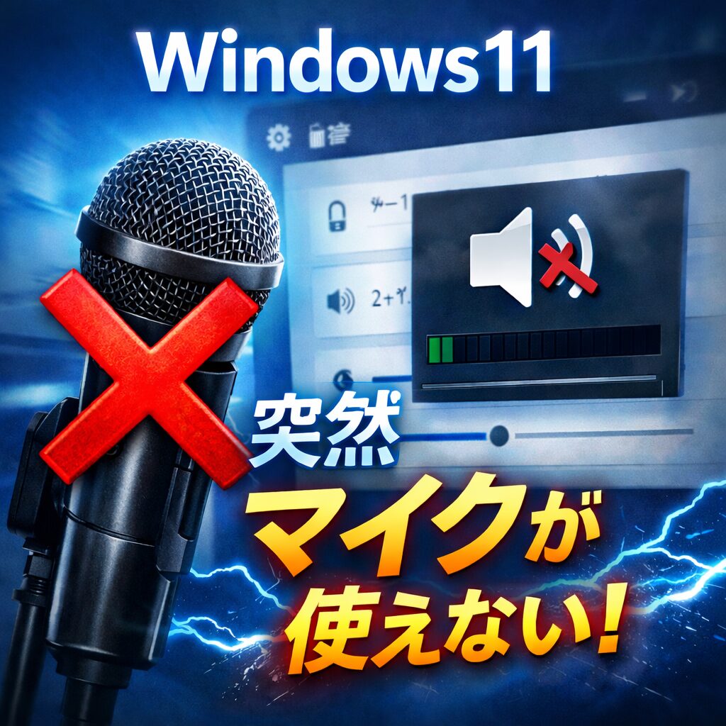 Windows11でマイクが突然使えなくなった時の対処手順