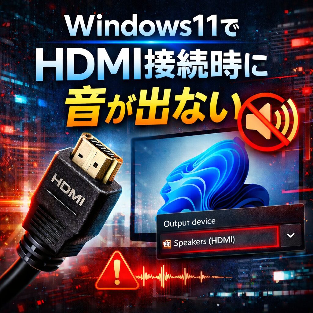 Windows11でHDMI接続時に音が出ない原因と対処法