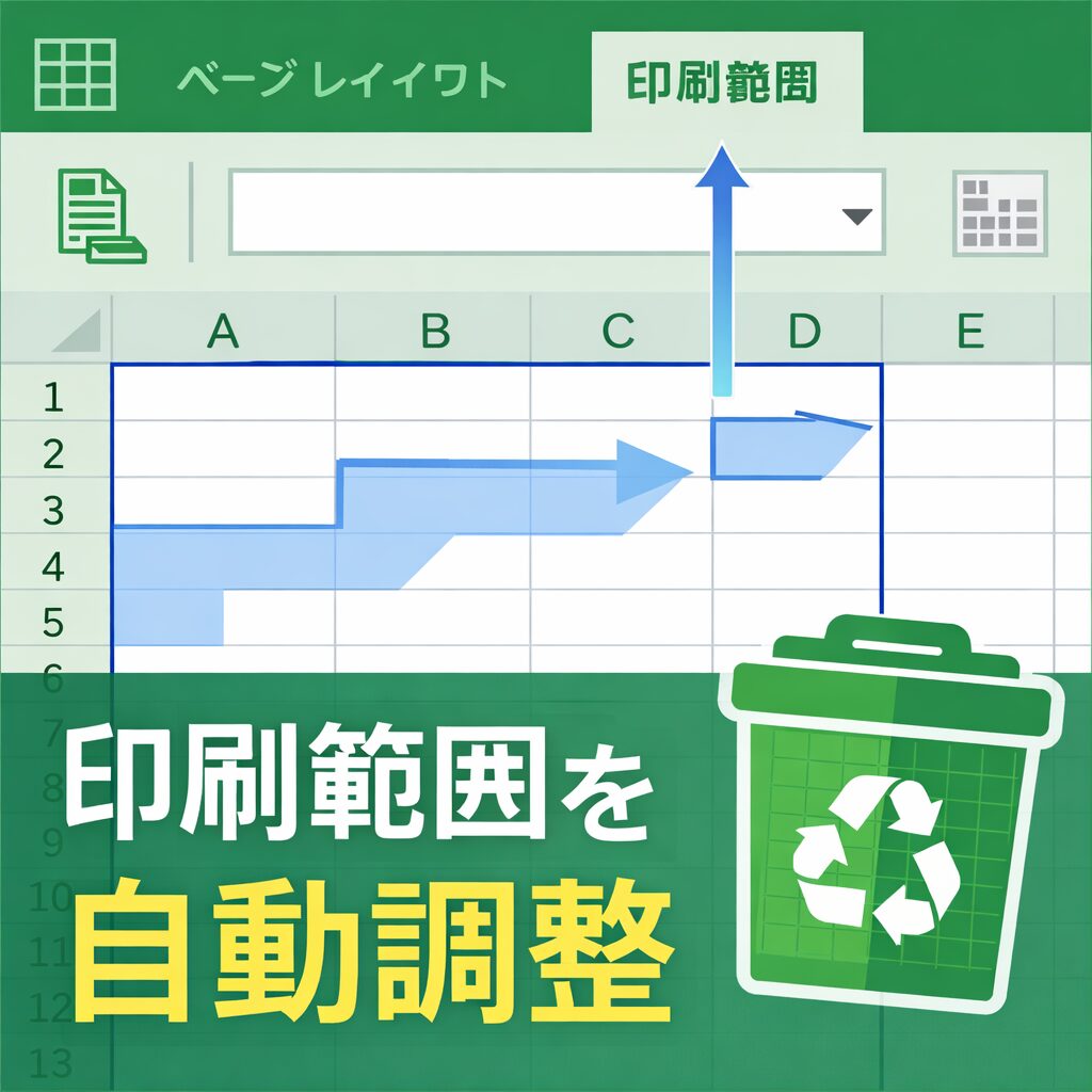 Excel 印刷範囲を固定せず自動調整する設定方法