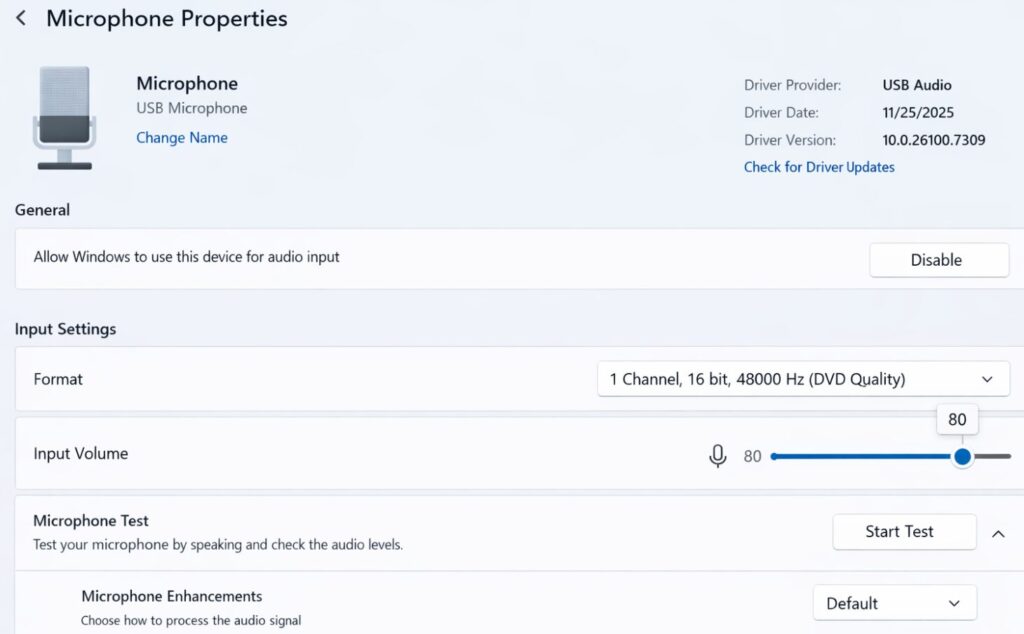 Check Whether Windows Recognizes the Microphone