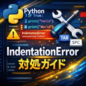 Pythonで「IndentationError」が出た！原因とすぐ試せる対処方法