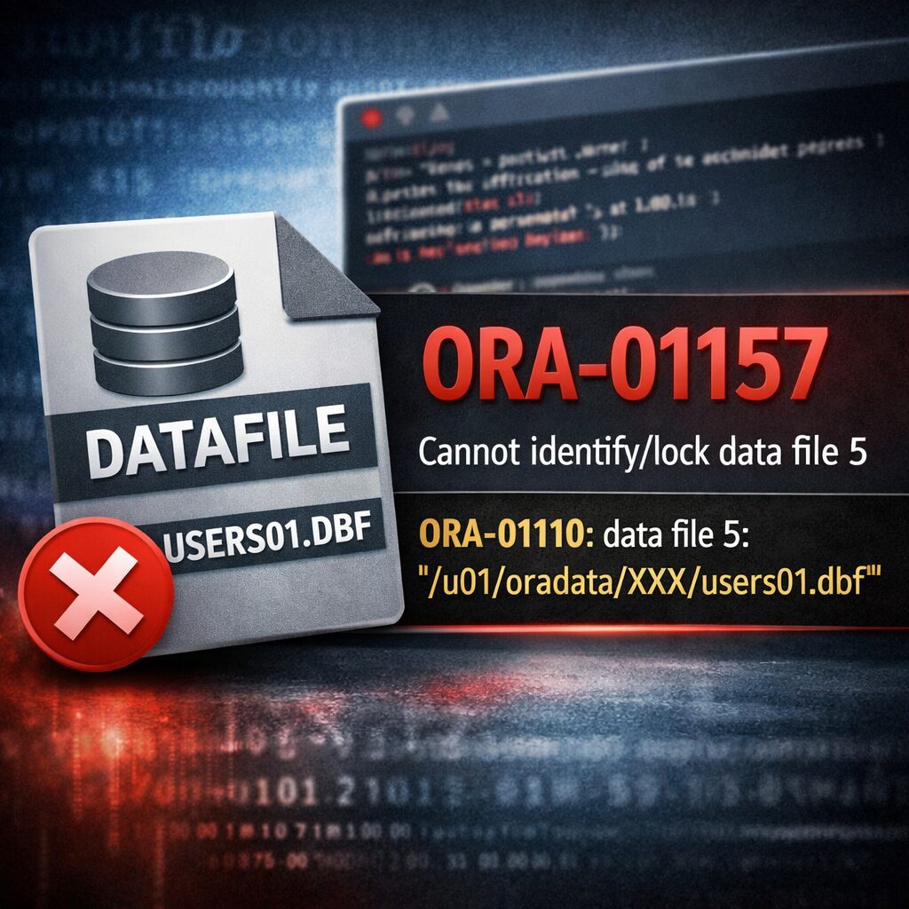 ORA-01157_データファイルを識別できません