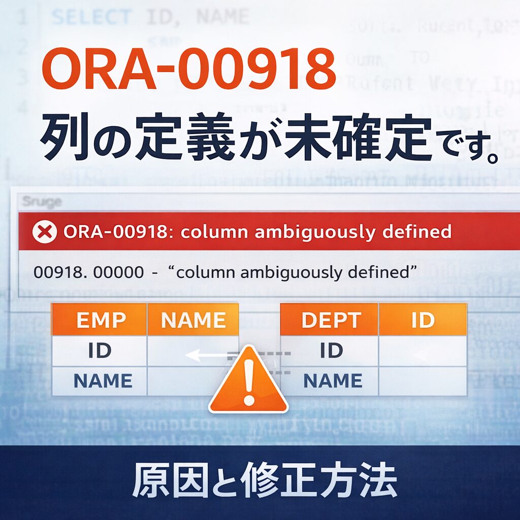 ORA-00918_列の定義が未確定です。の原因と修正方法