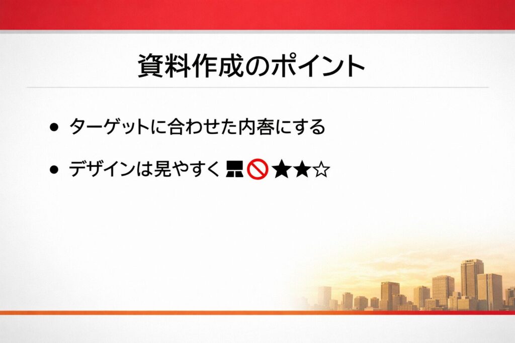 PowerPointで日本語が記号に文字化けしているスライド画面