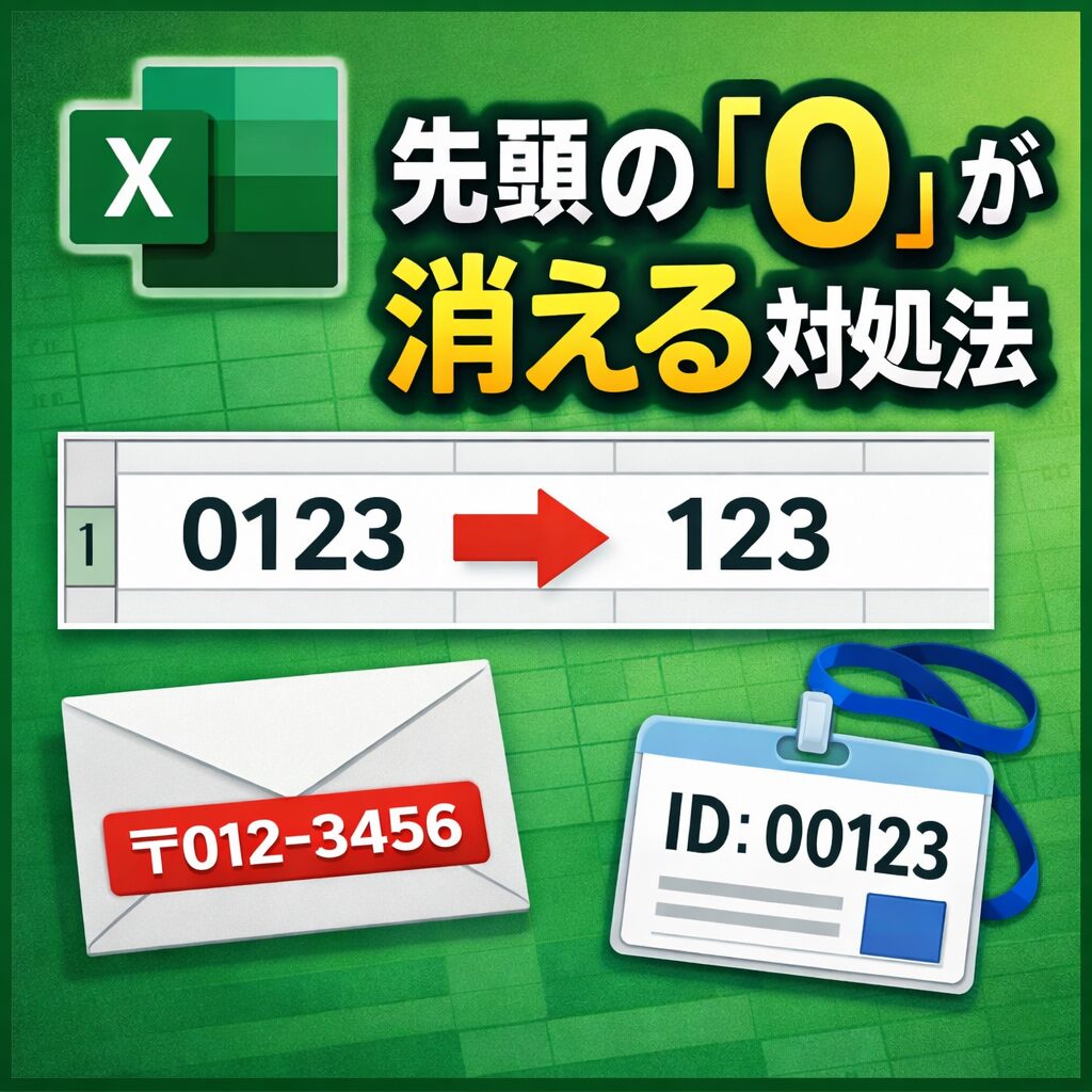 Excel：先頭の「0」が消える問題の対処法