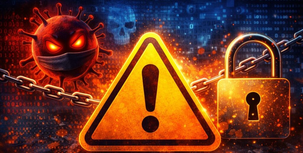 セキュリティ警告をイメージしたイラスト