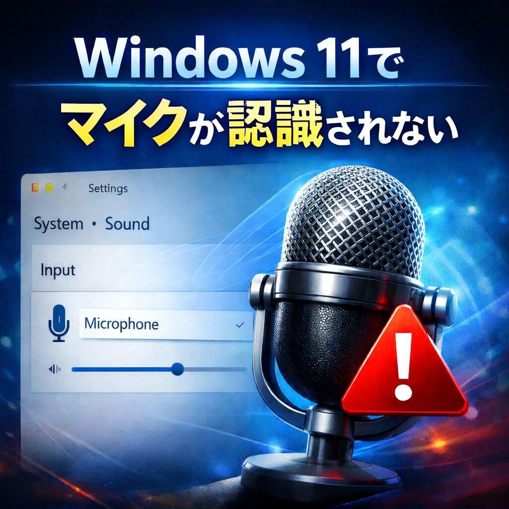 Windows 11でマイクが認識されないときに確認すべき設定