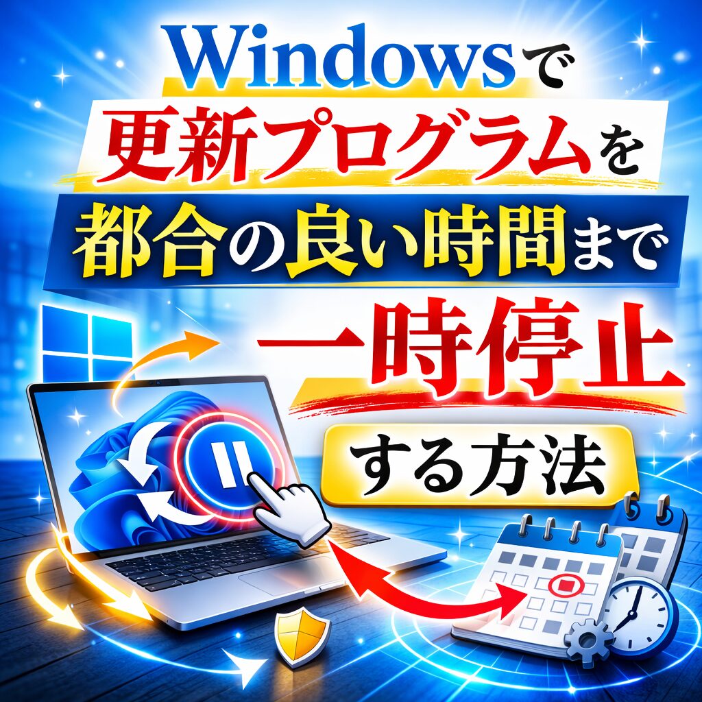 Windowsで更新プログラムを都合の良い時間まで一時停止する方法
