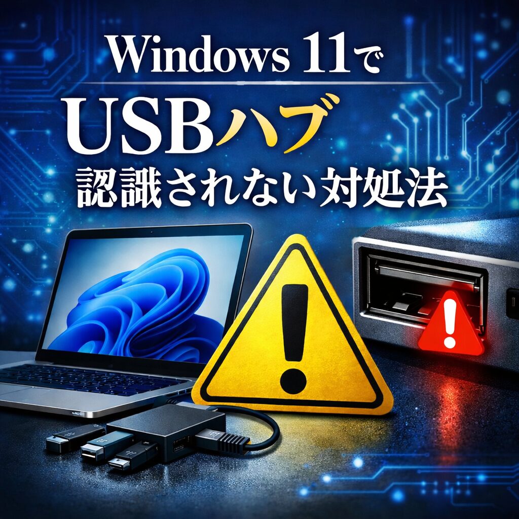 Windows 11 で USB HUB経由の機器が認識されない場合の対応手順