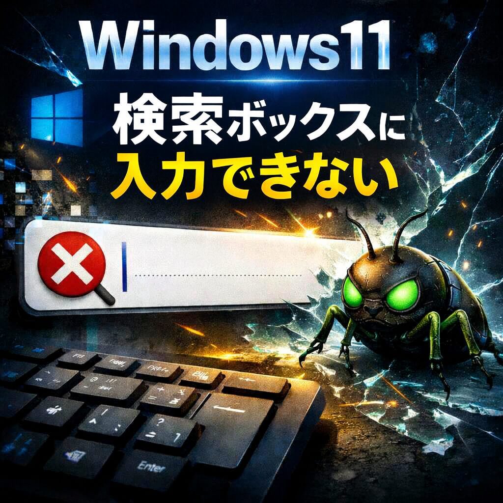 Windows11で検索ボックスに文字が入力できない原因と対処法