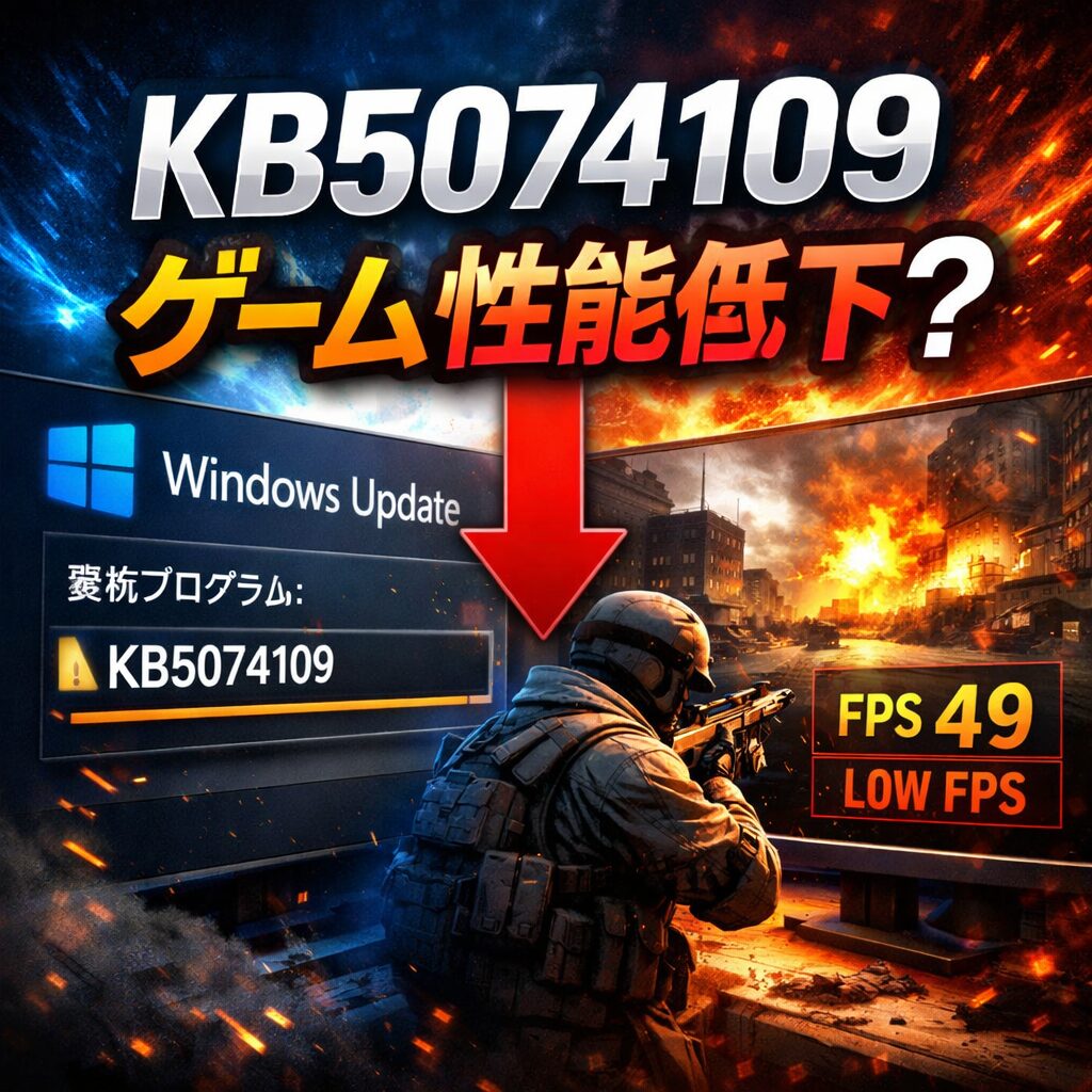 Windows Update（KB5074109）でゲーム性能低下？アンインストールすべき？