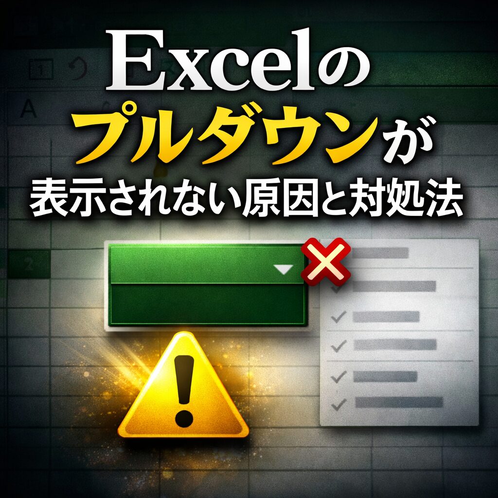 Excelのプルダウンが表示されない原因と対処法
