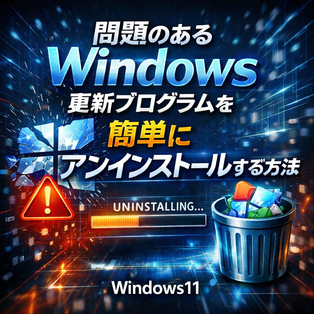 問題のあるWindows更新プログラムを簡単にアンインストールする方法【Windows11対応】