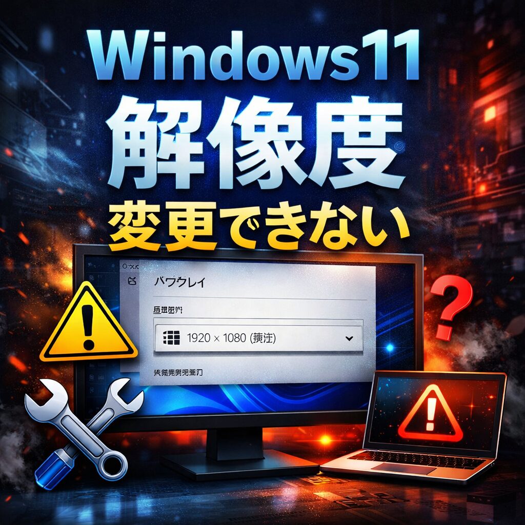 Windows11で解像度が変更できない時の対処法