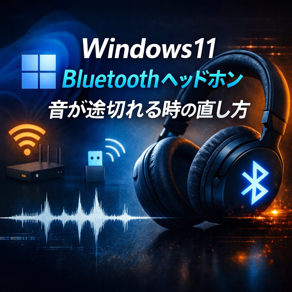 Windows11でBluetoothヘッドホンの音が途切れる時の直し方