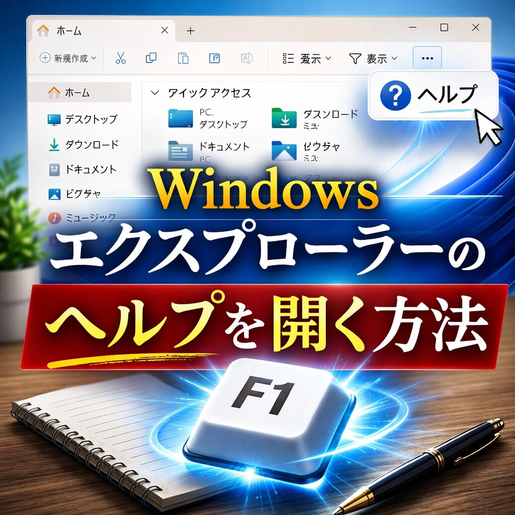 Windows エクスプローラーのヘルプを開く方法|表示されない時の対処法