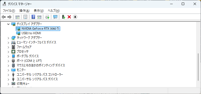 ディスプレイ アダプター_NVIDIA GeForce RTX 3060Ti