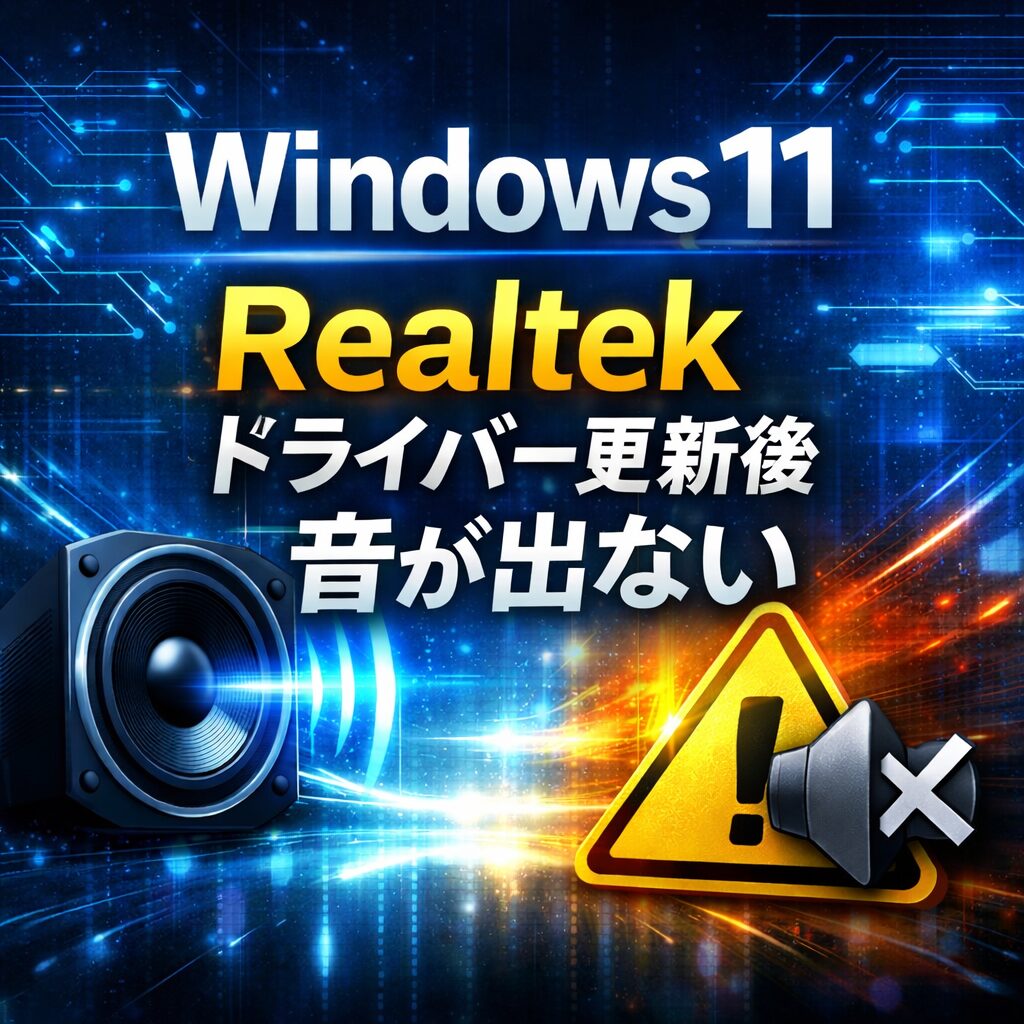 Windows11 Realtekドライバー更新後に音が出ない時の直し方